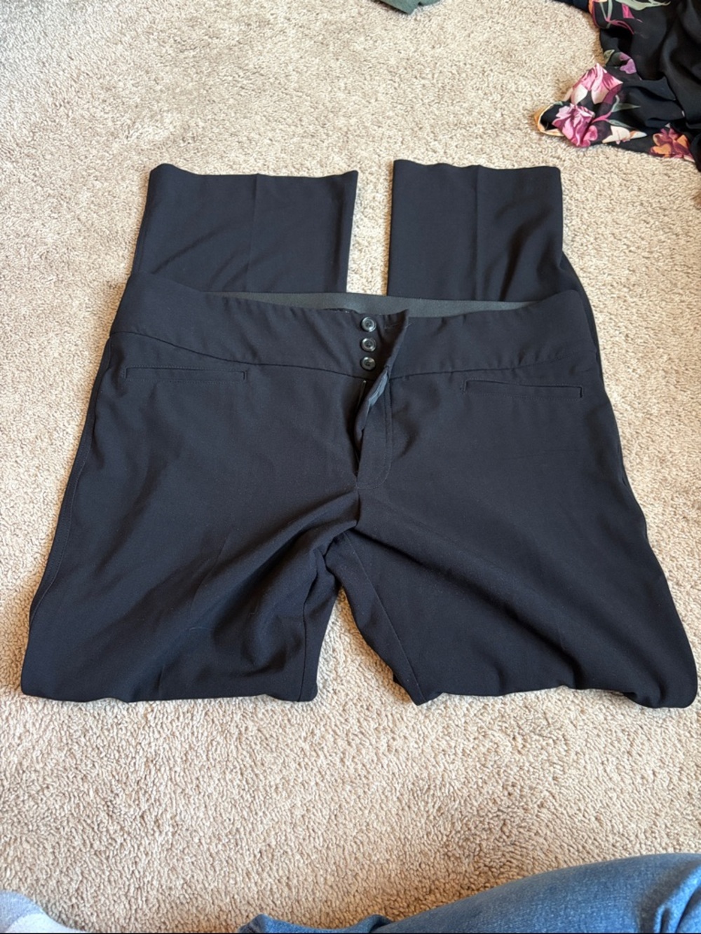 High-Waist Black Stretch Trousers